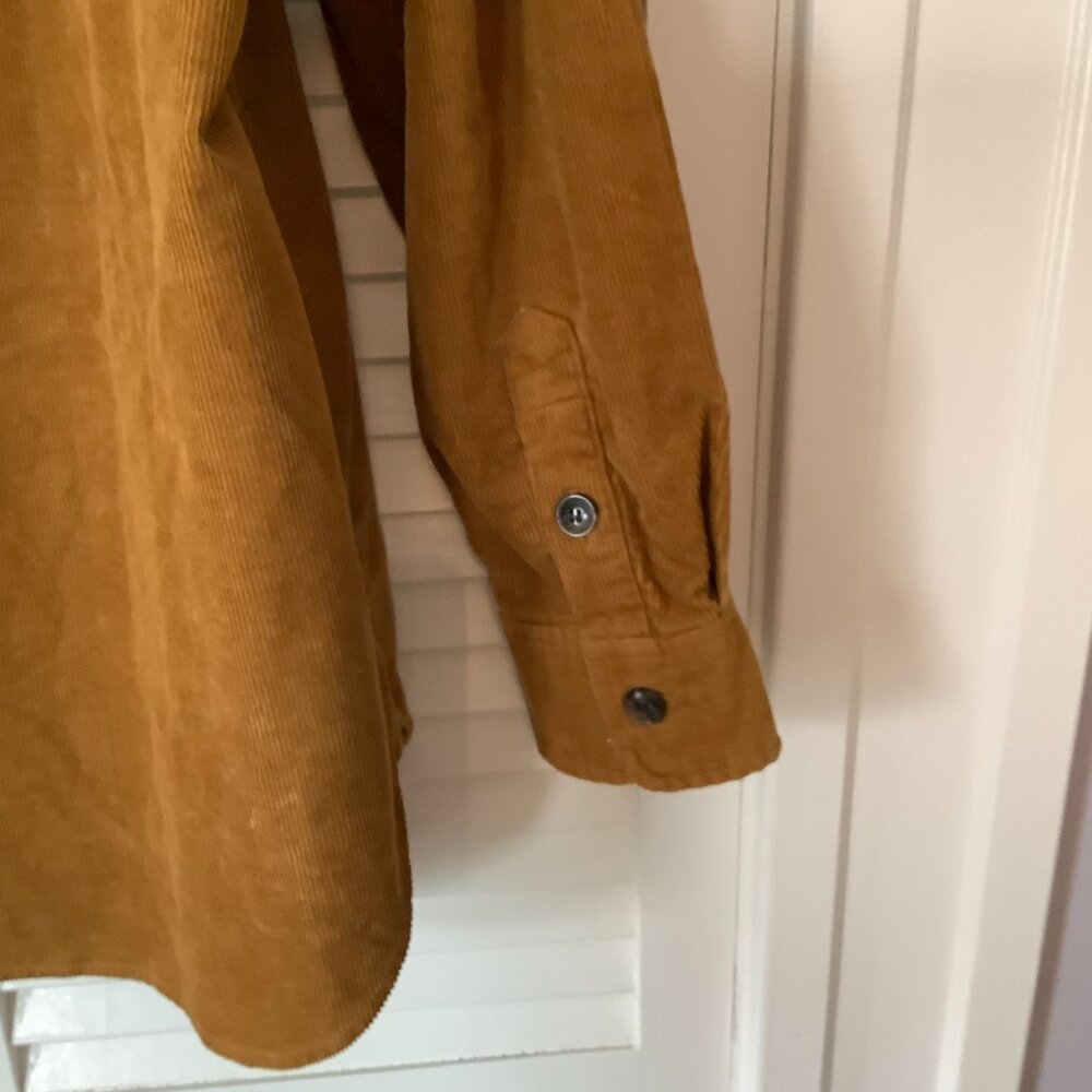 J. Crew Factory women's shacket shirt medium corduroy tan cotton oversized - Picture 7 of 9